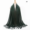 Women Hijab Accessories Gold Silk Braided Fringed Scarf Hijab Muslim African Diamond Headscarf