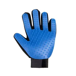 Image of Factory supply pet hair remover gloves pet washing five fingers cleaning pet grooming gloves