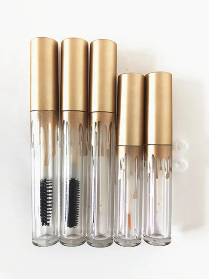 
2.5ml~3.5ml empty clear lip gloss tube with rose gold cap , 2.5ml~3.5ml empty best transparent lip gloss packaging container 