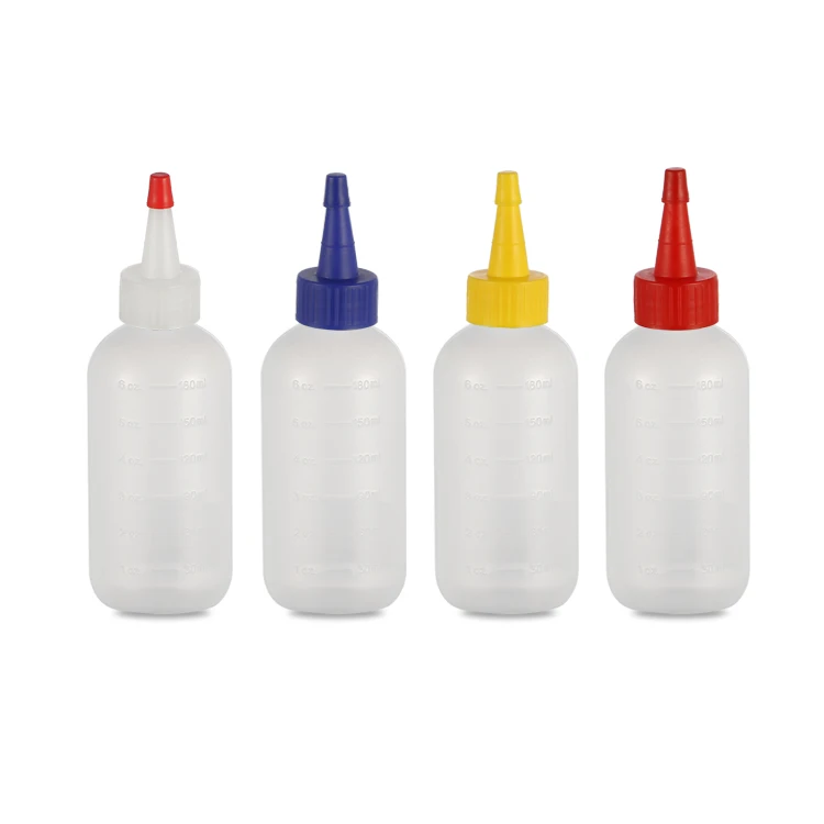 5 pack of 8oz Yorker Caps LDPE Plastic Boston Round Squeeze Bottles 240mL