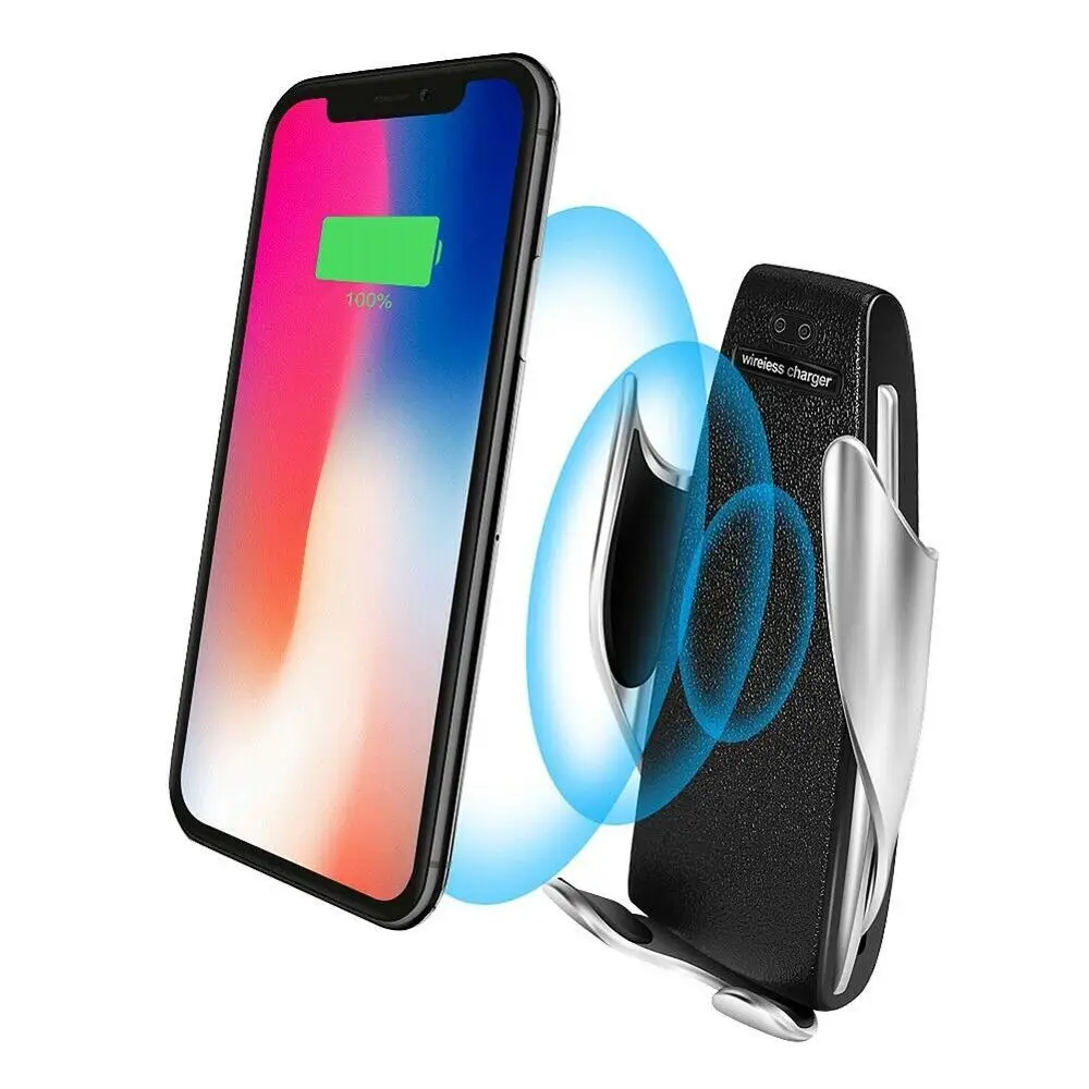 

S5 Car Wireless Charger Fast Charging Holder Auto Clamping Wireless Car Charger Mount Holder