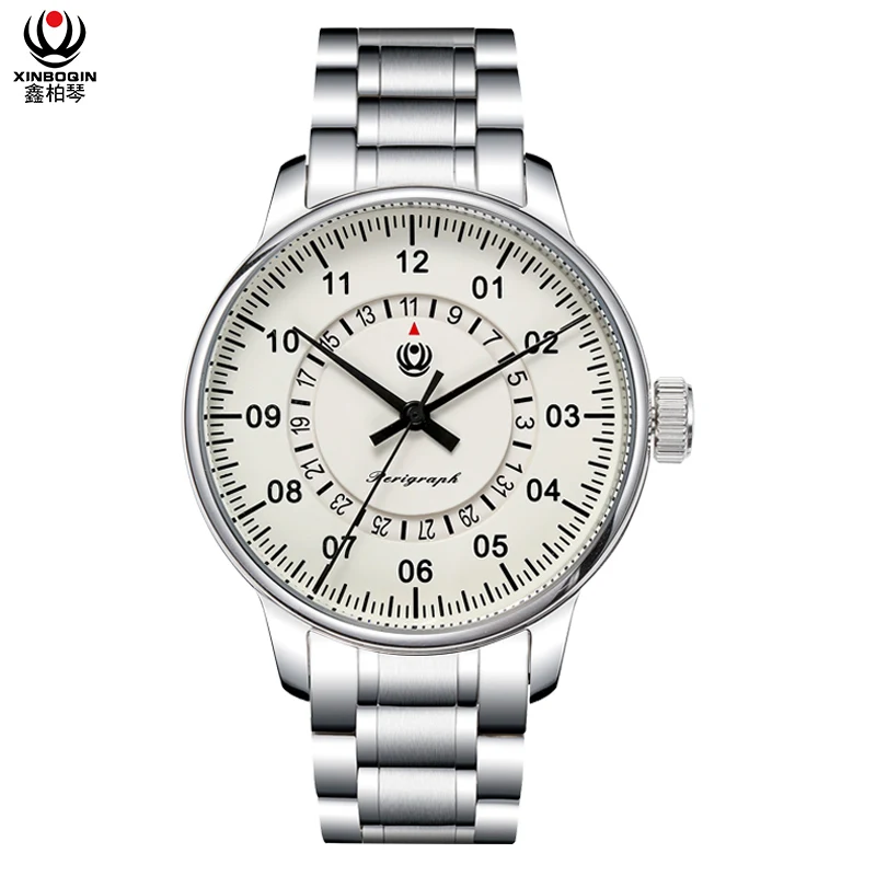 

XINBOQIN Luxury Brand Automatic Mechanical Business Watches Men Wrist 5 ATM Water Resistant Stainless Steel Watch Custom Logo, Photo color