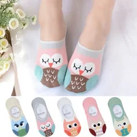 

New cartoon owl soft cotton women invisible socks