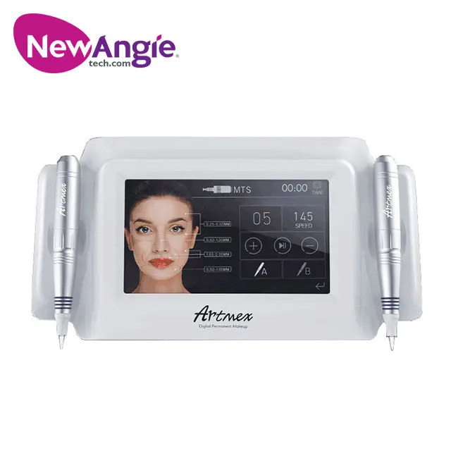 

Portable micro needle permanent tattoo makeup machine, White