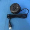 3" Inch Standard Grommet Hole 2 AC Outlets 2 USB Charging Ports ETL socket /Round Power Grommet for Desk Office Furniture Fits