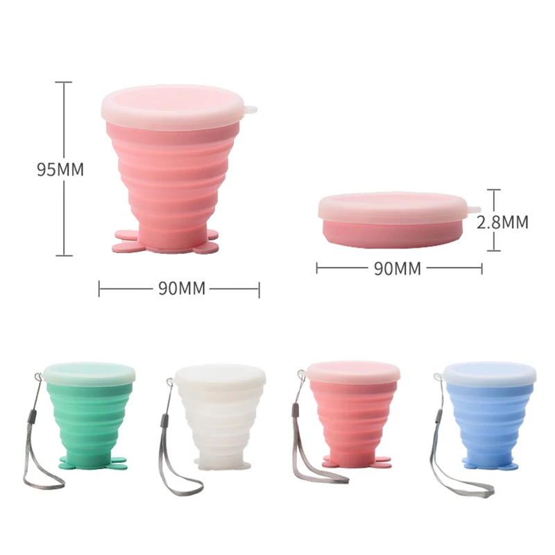 

Multi-function Silicone Portable Telescopic Drinking Collapsible Coffee Cup, Pink cat, blue dog.or according to your request