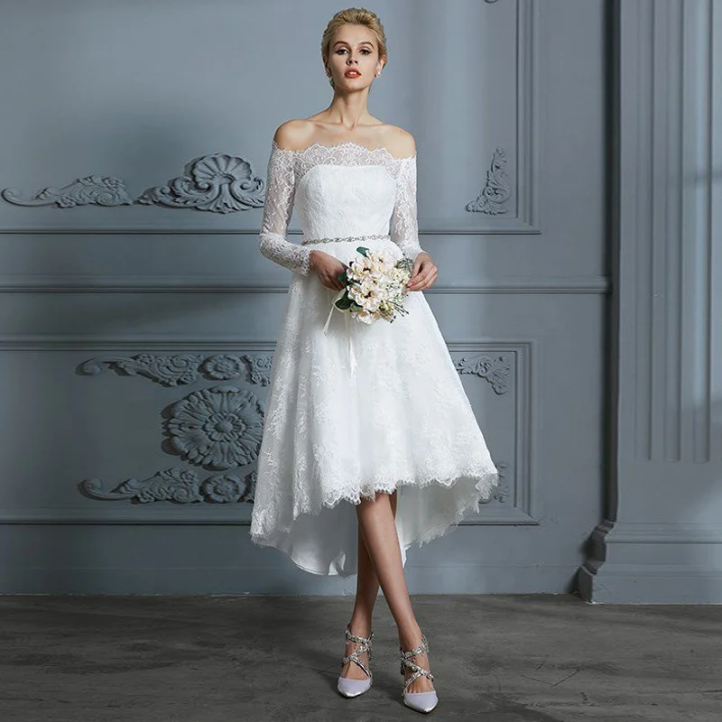 Grossiste Robe Mariage Court Devant Perles Acheter Les