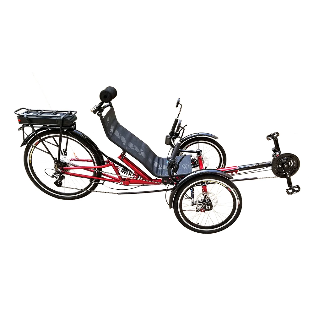 

Pedal Assisted Recumbent Trike Electric 3 Wheel Lay Down Bicycle for Sale