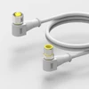 M12 3Pin A code male to female 90 degrees right angle connector solder type IP67 waterproof 3 pole industrial molded cable
