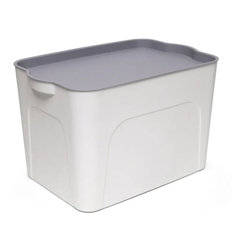 

4 set concise style clothes clothing plastic storage box 50 qt, Grey beige and customized