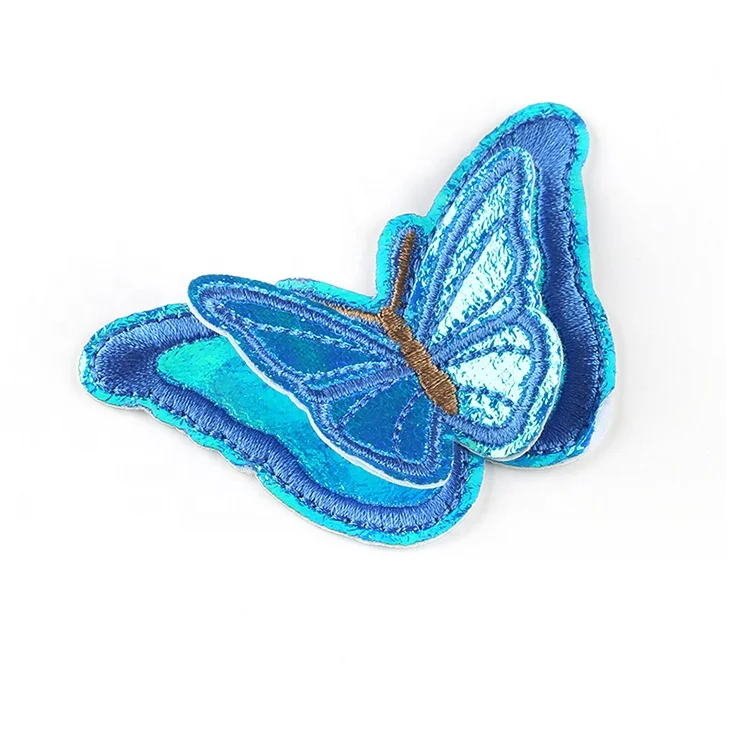 

Custom butterfly applique patch embroidered clothing badge for garment accessory, Custom color