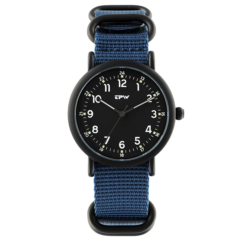 

Mens watch made in Shenzhen stainless steel back quartz pc21s movement watch geneva 3 atm water resistant, Black