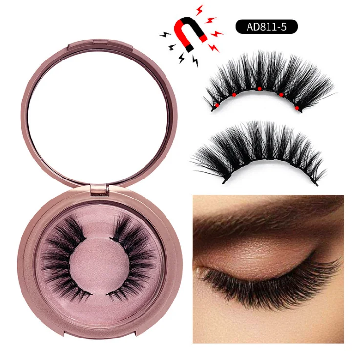 

Eyelash Supplier Top Quality 3D Magnetic Water mink Eyelash Set Customized Eyelash Synthetic Hair + Personalized Box + Mascara, Natural black