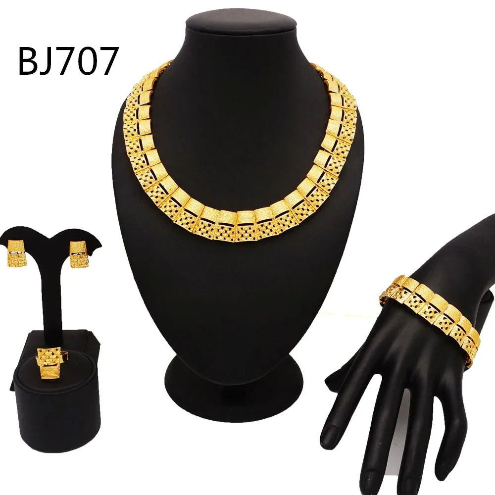 

gold plated wedding jewelry set latest design gold jewelry sets women jewelry BJ707