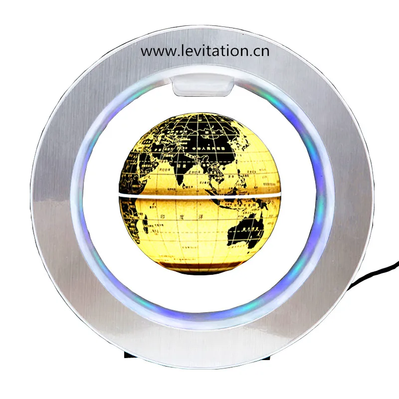 
World map, world political map globe, magnetic levitating and rotating plastic globe 