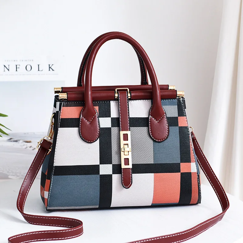

In stock fashion designer ladies pu leather bags women handbags, Brown,black,red