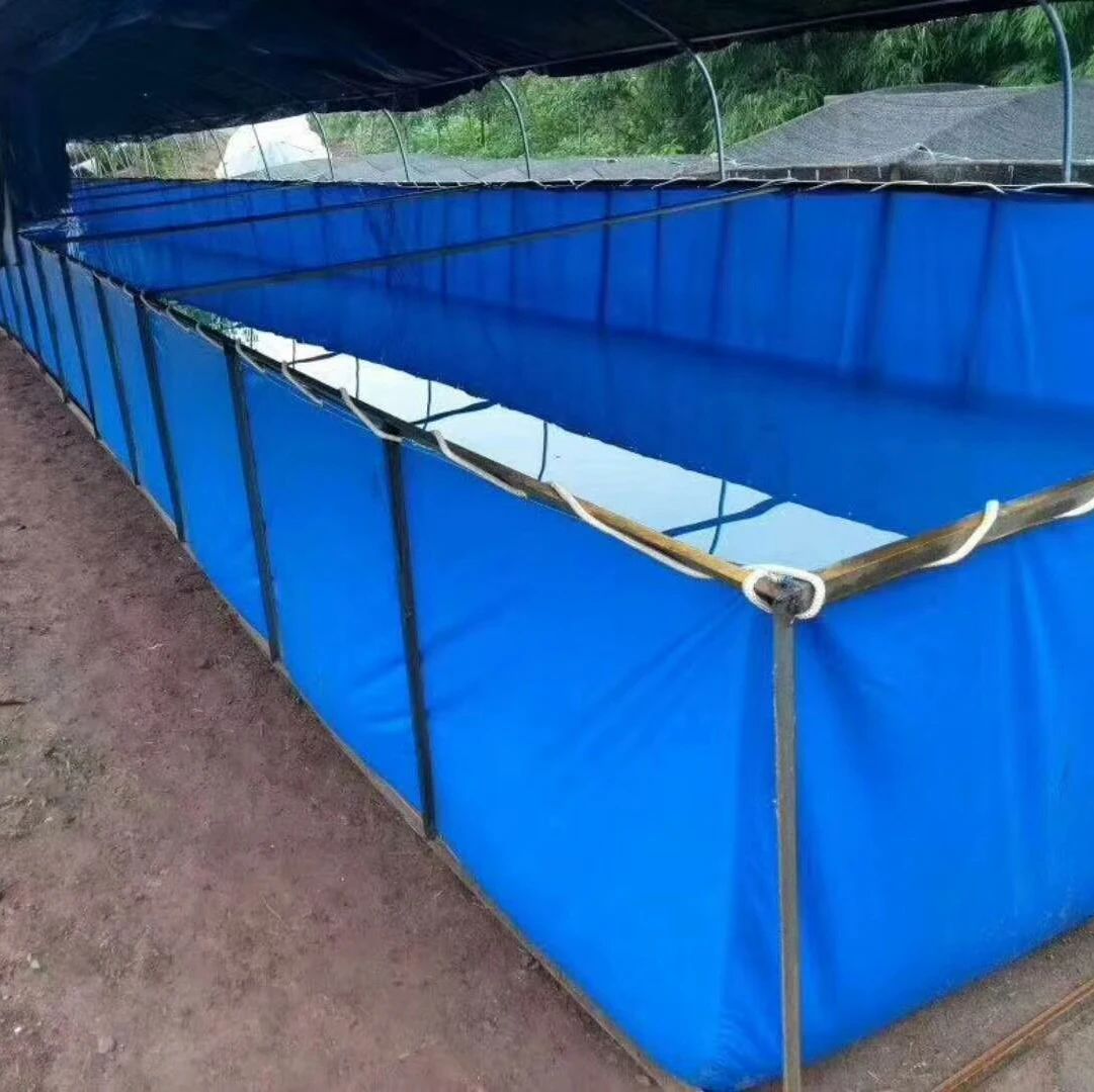 

Lvju Land Based Biofloc Fish Farming, Waterproof Water Tank Tarpaulin, Pvc Coated Tarpaulin Pool Fish Pond, Blue/customized