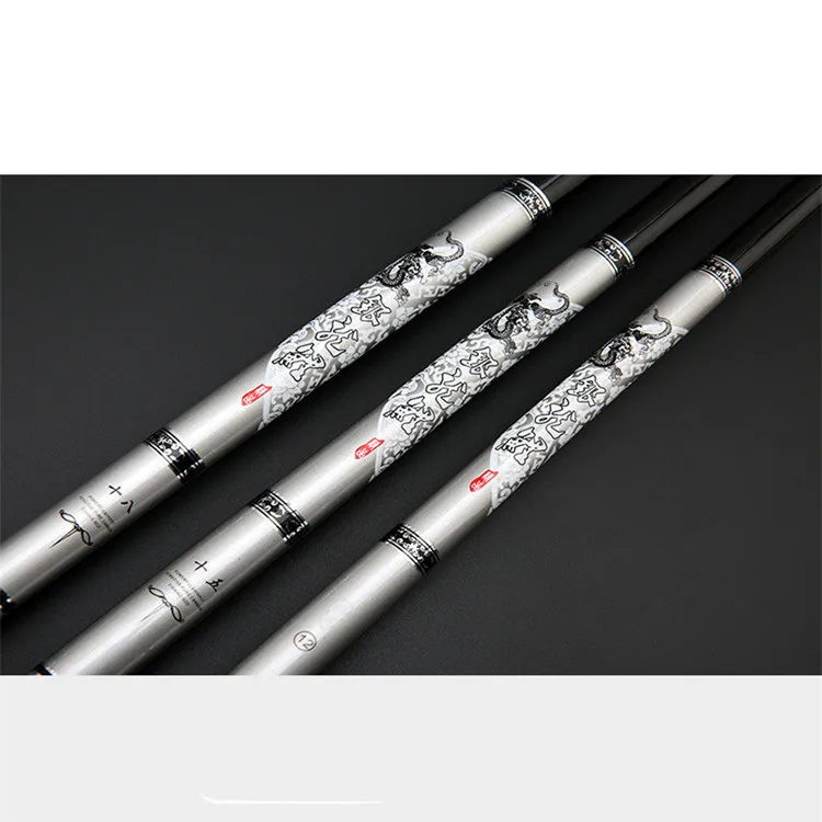 

Painted with large horsepower slightly slippery carbon ultra-light hand-held fishing rod, Silver and black color mixture