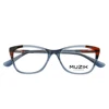P6080 clear transparent blue block cut tiny japanese designer glasses