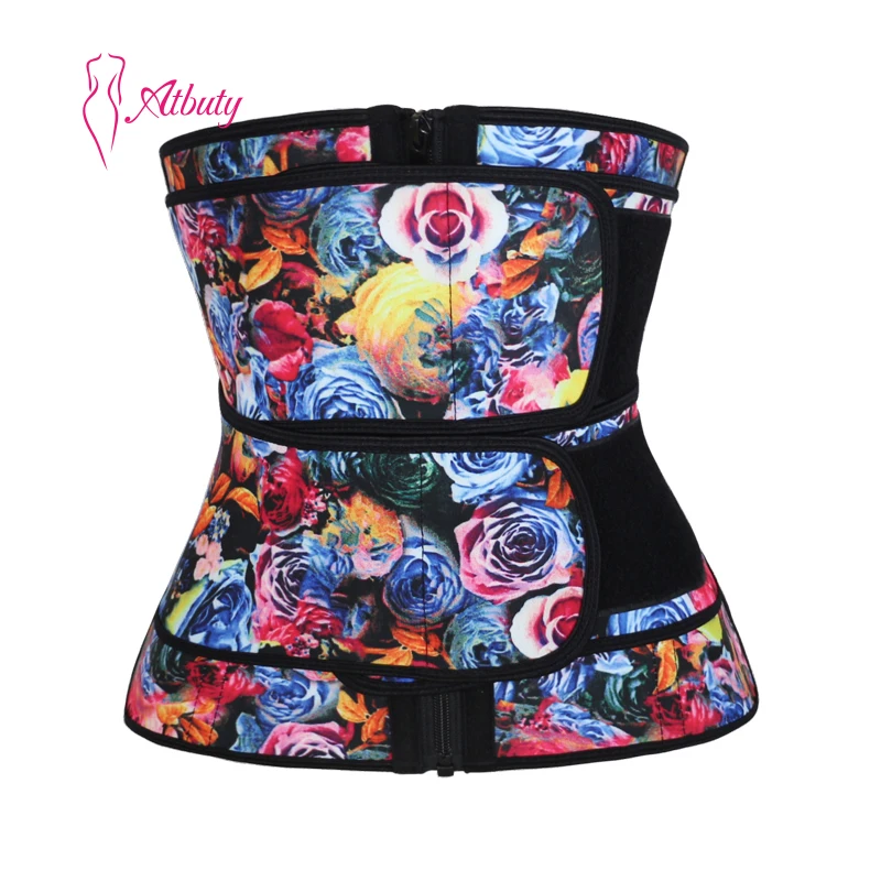 

Waist Trainer Woman Corset Shapers 100%Latex Colorful Double Belt, As shown