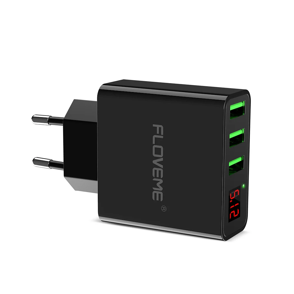 

FLOVEME Free Shipping European specifications mobile wall charger 3 port usb digital car charger