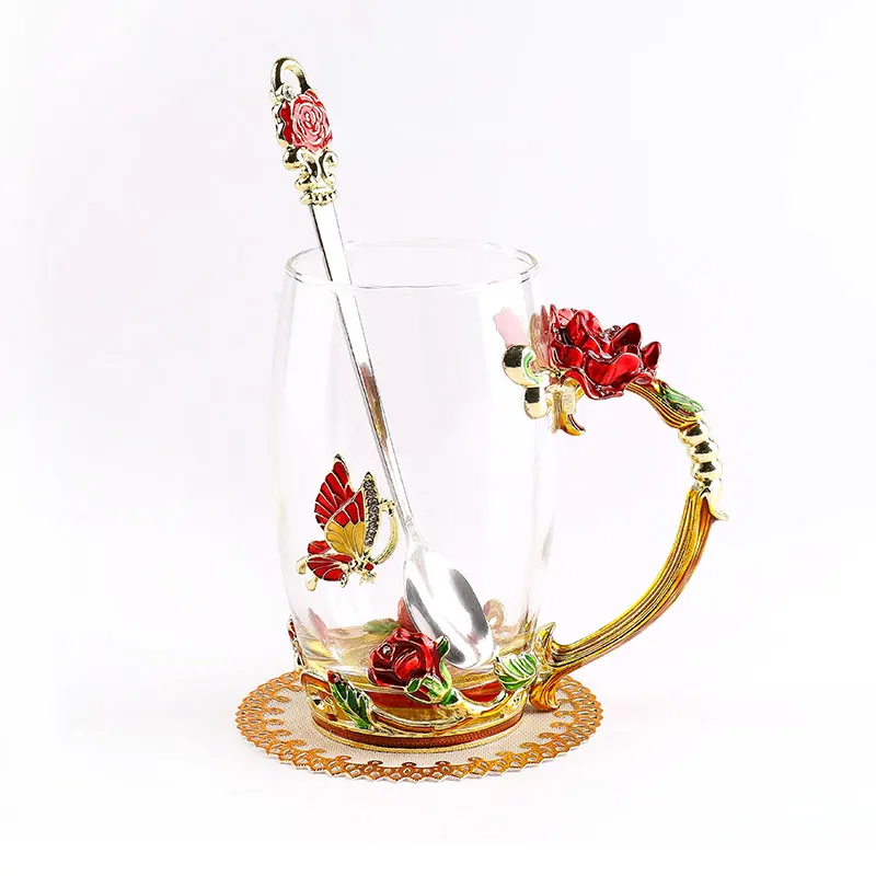 
Colored Enamel Porcelain Coffee Cup Set Tea Mlik Cup Creative Drinkware Gift 