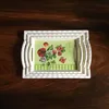 2019 Yiwu market lower price melamine flower printing serving tray set with handles