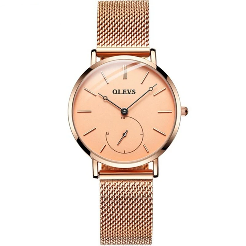 

2019 OLEVS Fashion Women Watchesrose gold Luxury Gift Set Top Quality Strap Multiple Time Zone women wrist stainless steel 5190