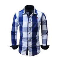 

Shirt Man Long Sleeve Plaid Casual Men%27s+shirts
