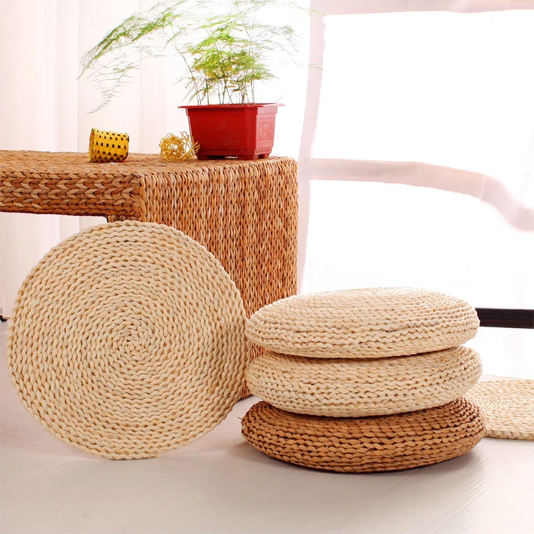 Handmade Straw Cushion Apanese Style Handcrafted Eco Friendly