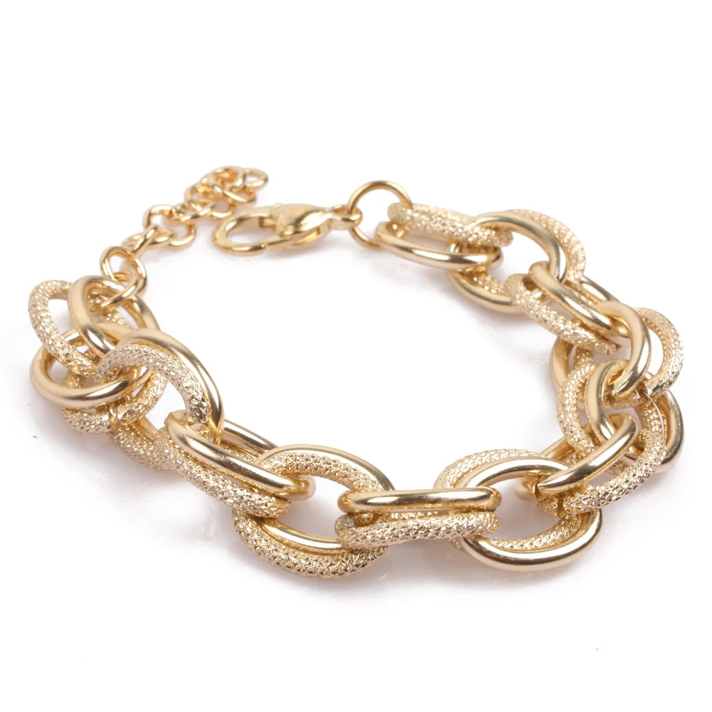 

Fashion gold filled jewelry stainless steel chain charm bracelet, Silver & gold
