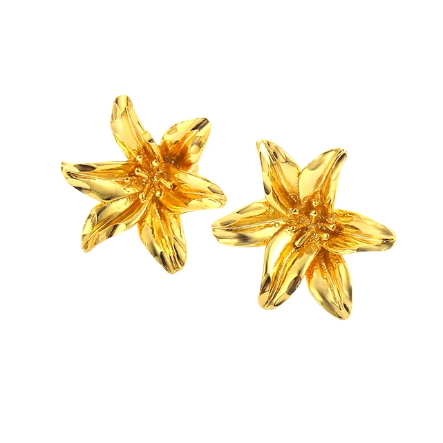 

AE71202501 xuping flower stud brass gold plated earring jewelry+artificial flower jewelry+ear rings earrings jewelry, 24k gold color