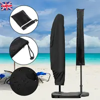 

Umbrella Covers Patio UV Sun Waterproof Parasol Covers with Zipper and Telescopic Rod 210T Polyester Black