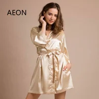 

Custom Bridal Robe Gold Blank Silky Satin Robe Wedding Party Dresses For Lady