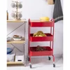 3-Tier Kitchen Metal Rolling Storage Cart with handles