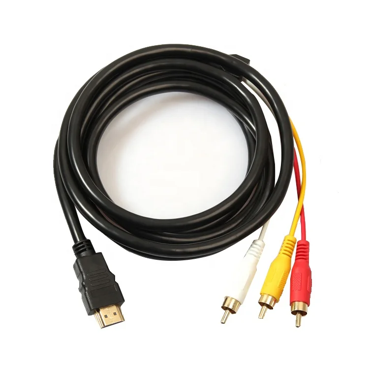 

High End HDMI to RCA Cable HDMI Male to 3RCA AV Composite Male Connector Adapter Cable Cord