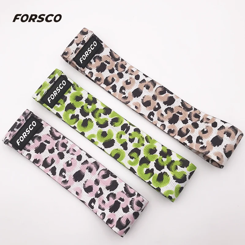 

Leopard Camo Printing Booty Band New 2020 Gym Hip Circle Band Exercise Bands, Any customized color pink,purple,blue,black etc