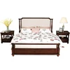 2048-218 posts velvet hearboard and cherry veneer footboard plywood rail queen size 4 post bed