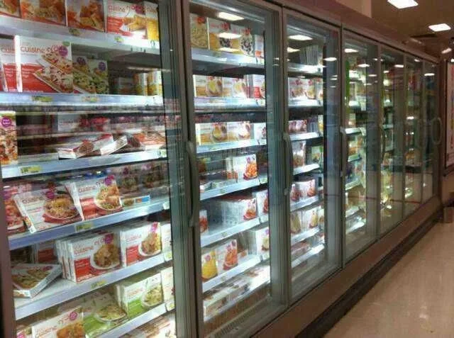 Vertical Ice Cream Frozen Food Display Freezer Showcase Cabinet