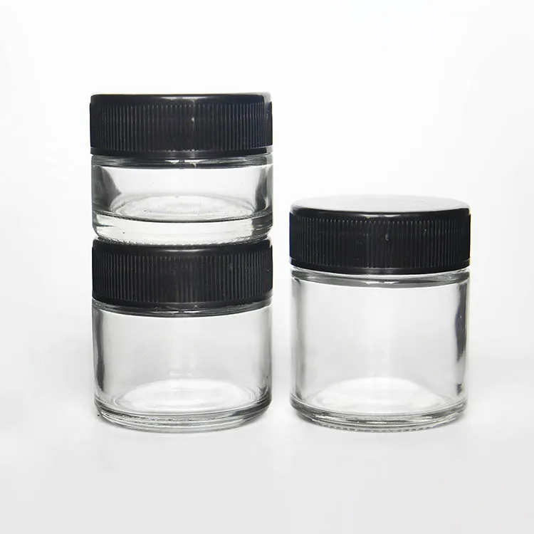 

1oz 2oz 4oz Customized glass jar for herb saffron with child proof lid, Clear, also can be customized
