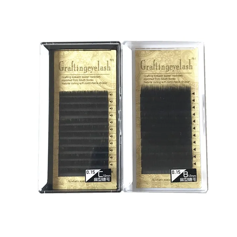 

Elliptical Flat Lashes Single Ellipse Eyelash Extensions, Natural black