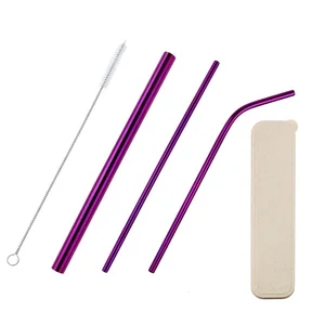 Image of Eco friendly reusable 304 stainless steel drinking straw set,eusable straw logo custom