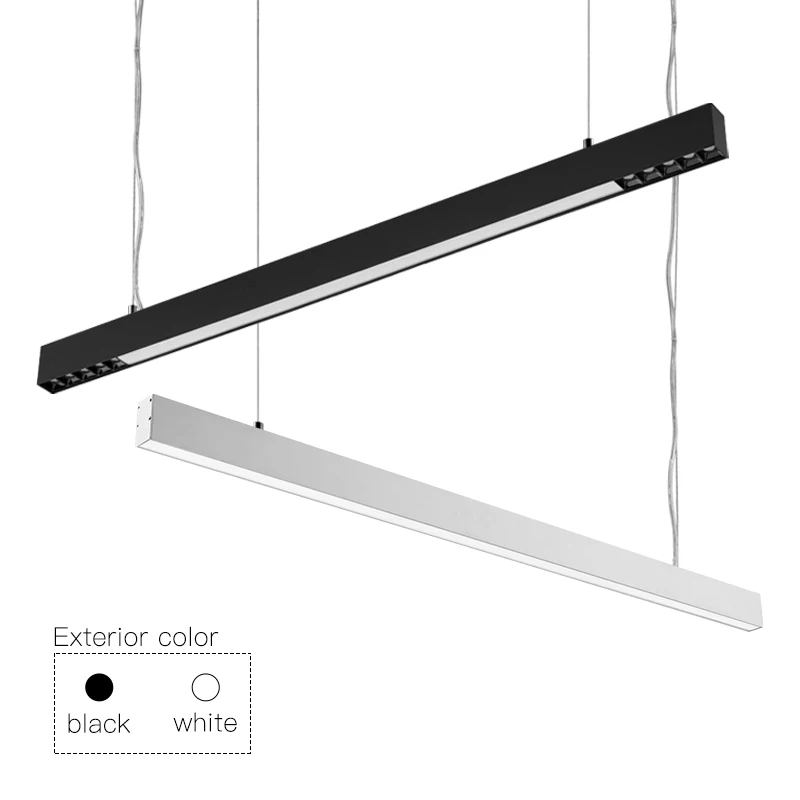 SCON 120CM Black white  Office Home 30W 36W Spot Light and Flood Light Free Combination Suspended LED Linear Lights Fixture