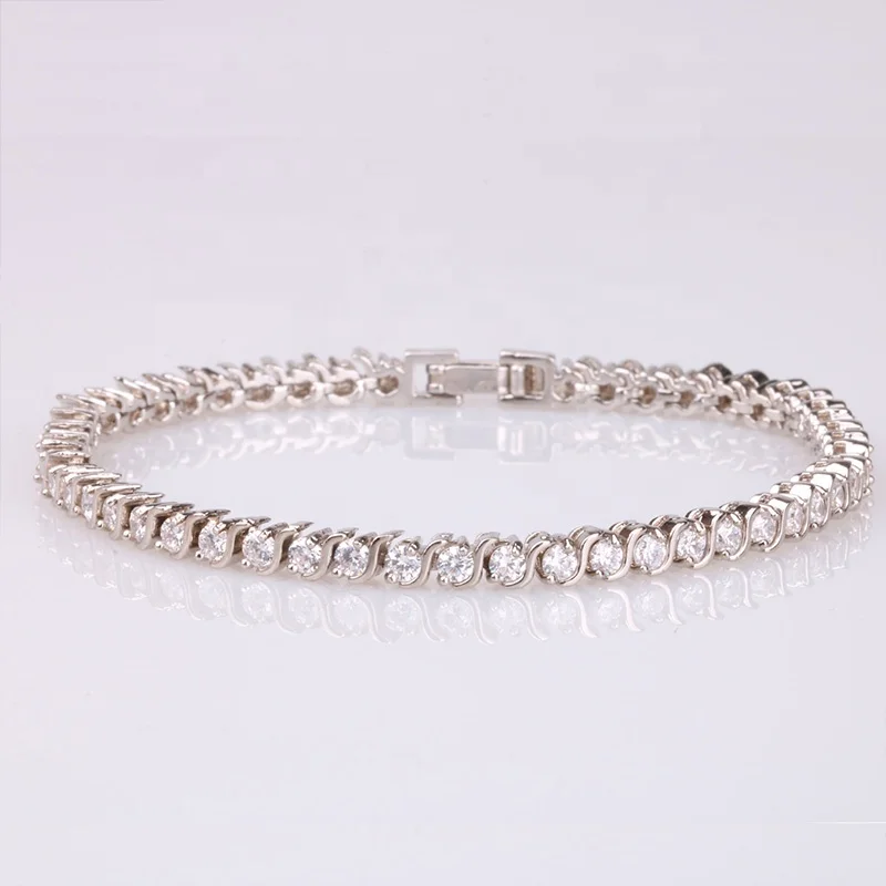 

fashion rhodium cubic zirconia birthstone tennis bracelets for women, Clear;mix color