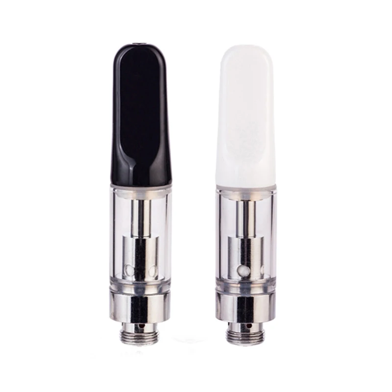 

IBRSCBD USA wholesaler OEM gold tip vaporizer cartridge 1 gram cbd oil glass ceramic vape cartridge in stock, White and black