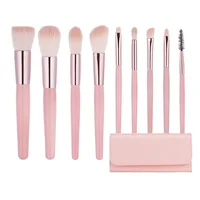 

White Make-up Brush Make Up Brush Holder 9pcs Makeup Brush Set