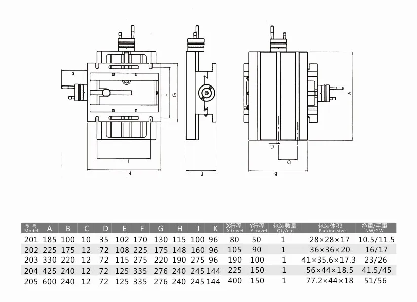 
CNC Milling Machine Cross Slide Table VCP-202 Made in China 