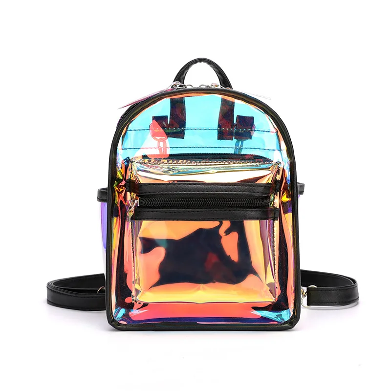 

2021 new design mini laser jelly backpack waterproof transparent sling bag for girls backpack bag, Custom made