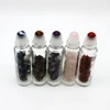 5ml 10ml Clear Gemstone Roller Ball Glass Essential Oil Roll On Bottle with Crystal Chips Inside