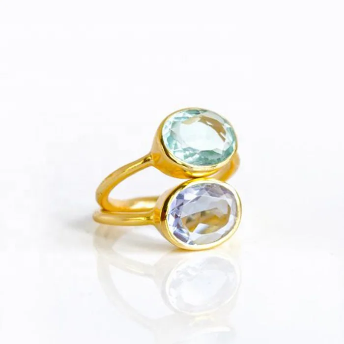 

Simple and Elegant Oval Zircon Crystal Finger Rings for women High quality Gold Color Cocktail ring set cute girls party jewelry